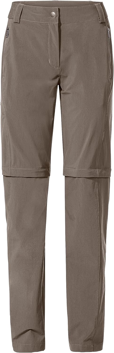 VAUDE Wanderhose Damen Zip-off Farley Stretch III, braun - Grösse 42 Lang, wasserdichte Outdoorhose