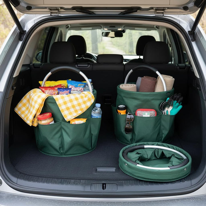 KATLKIU 17L Faltbare Gartentasche mit 6 Aussentaschen, wasserdichte Werkzeugtasche/Aufbewahrungskorb
