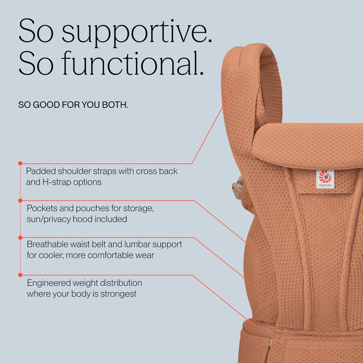 Ergobaby Omni Deluxe All-in-One Babytrage für Neugeborene ab Geburt bis 20kg, Ergonomische 4-Positio