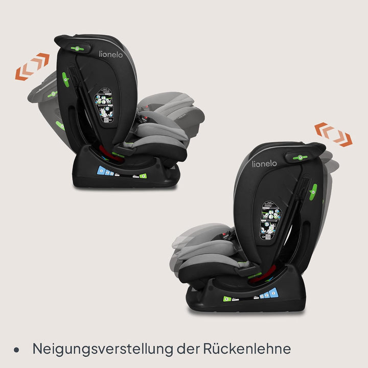 LIONELO AART I-SIZE Autositz für Kleinkinder 40-150 cm, Montage mit Sicherheitsgurten, Kopfstützen-