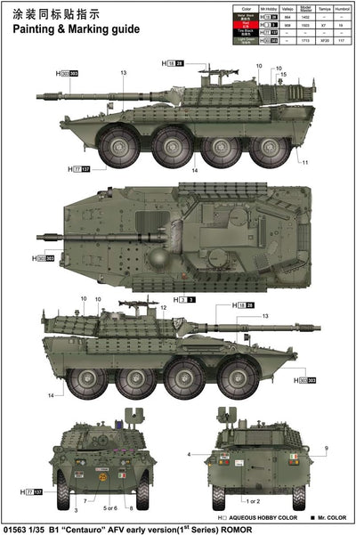 Trumpeter 01563 Modellbausatz Centauro (First Batch) w/Romor