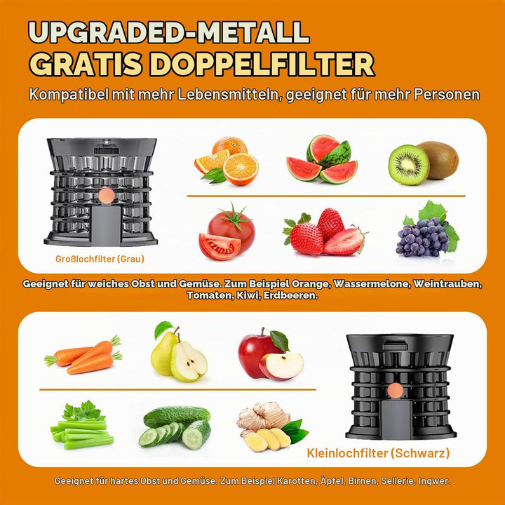 EXREIZST Slow Juicer, 103mm Öffnung, 250W, BPA-frei