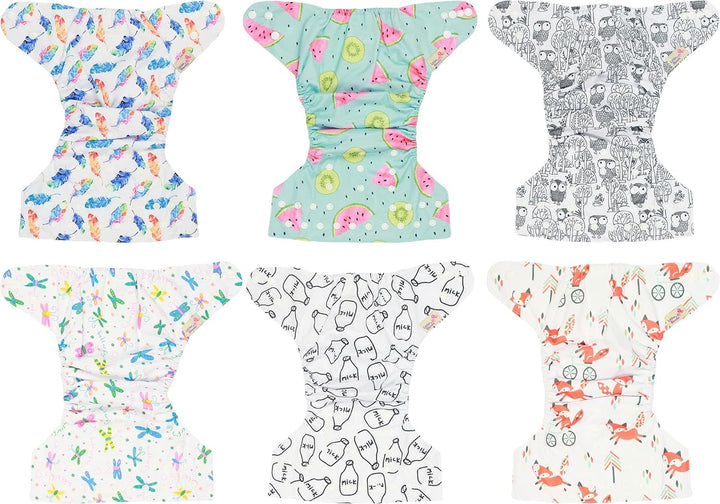 Littles and Bloomz FLP2-0606 Windel, wiederverwendbar, Standard-Popper, 6 Windeln 0606 6 Stück (1er