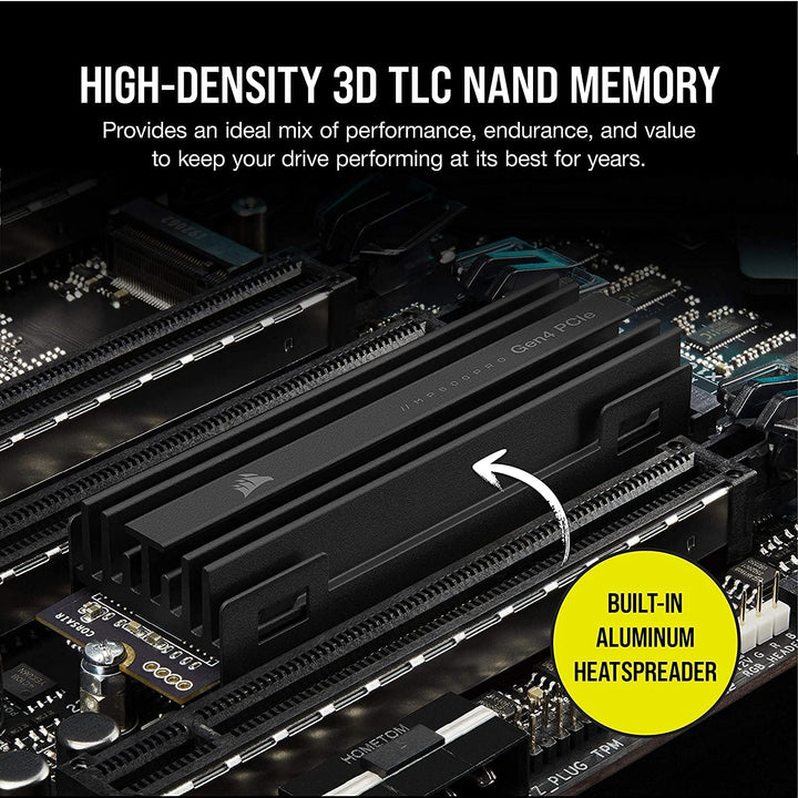 Corsair 1 TB MP600 PRO Gen4 PCIe x4 NVMe M.2 SSD Festkörper-Laufwerk- TLC NAND mit hoher Dichte - Al