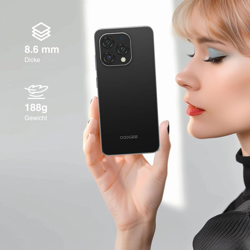 DOOGEE N55 (9GB+128GB) Android 14 Smartphone Ohne Vertrag, 6,56" HD+ 90Hz IPS Octa Core Handy Ohne V