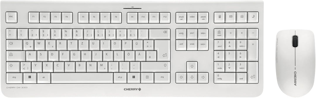 CHERRY DW 3000, Kabelloses Tastatur-Maus-Set, Deutsches Layout (QWERTZ), 2,4 GHz Funk, Flaches Desig