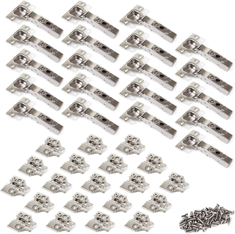 Emuca 1011007 Pack aus 20 Topfscharnieren Ø35mm 100° für sich überlappende Türen und Zusätze zum Fes