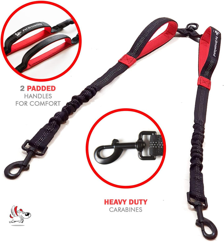 Pet Dreamland Dog Coupler 360 Leash Splitter for Small, Medium Dogs, No Tangle, Shock Absorbing Refl