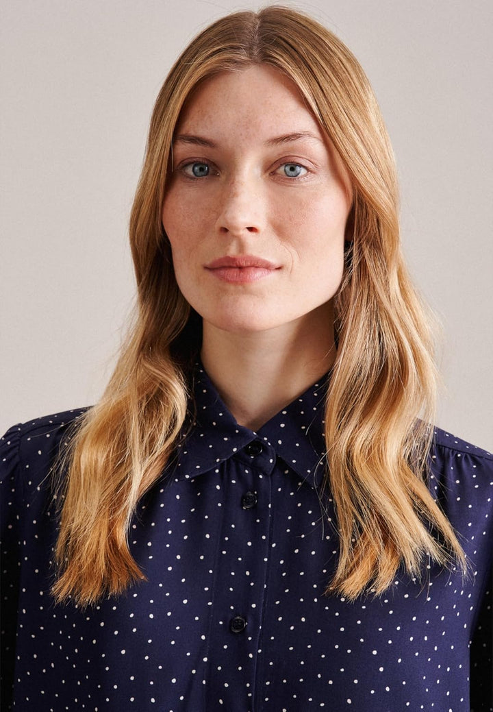 Seidensticker Damen Regular Fit Langarm Bluse 36 Blau, 36 Blau