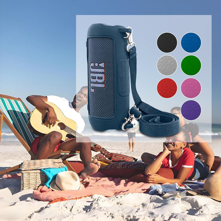 co2CREA Silikonhülle Tragetasche Case für JBL Flip 7 kabelloser tragbarer Bluetooth-Lautsprecher, Nu