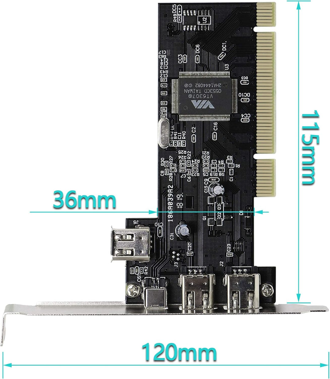 CERRXIAN 3 Port IEEE 1394 Firewire Card PCI Firewire Adapter IEEE 1394 PCI Controller Card for Deskt