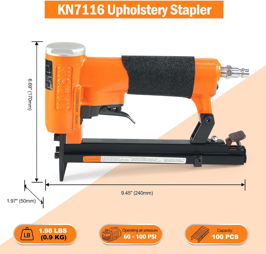 KN7116 Pneumatischer Intermittierendes Polsterhefter, 22 Gauge, 71 Serie 3/8 Zoll Krone, 9mm bis 16
