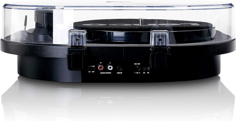 Lenco Plattenspieler LS-40 - Plattenspieler mit integrierten Lautsprechern - Schwarz, 2 x 3 Watt