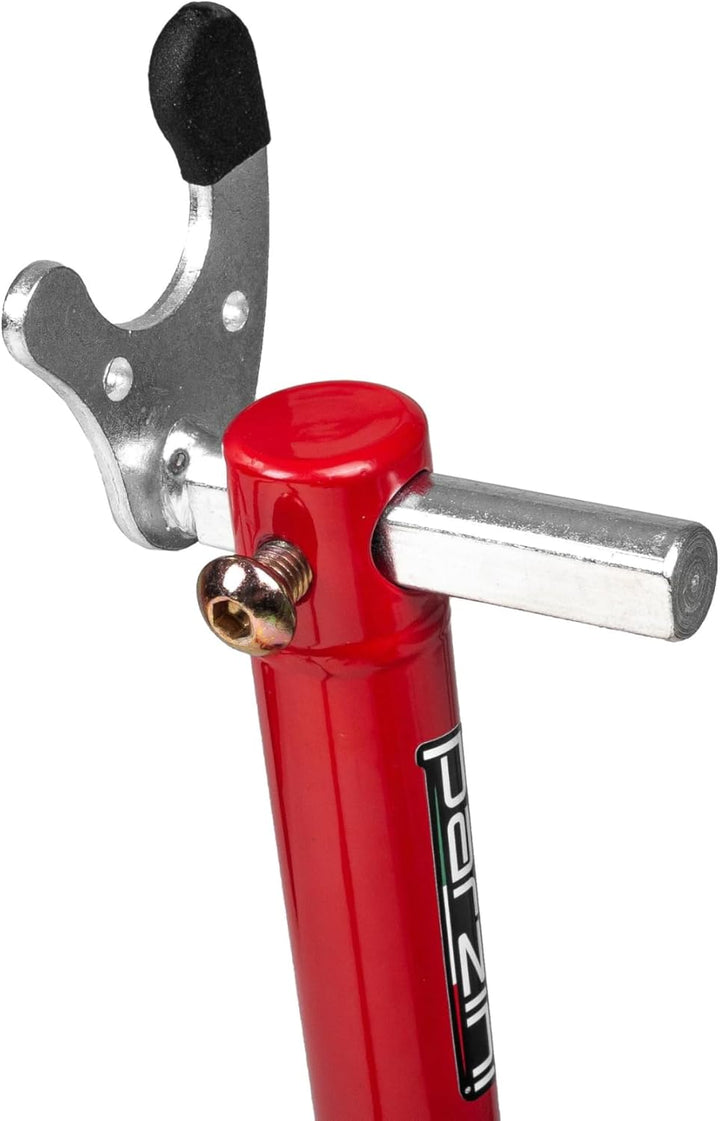 Motorradständer/Montageständer Parzini Strada hinten/Hinterrad, V-förmiger Adapter, rot, gummiert Un