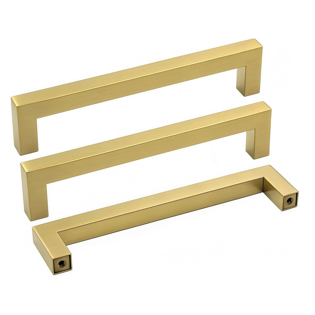 goldenwarm 5 Stück Möbelgriffe Gold Möbelgriffe 128mm Lochabstand Gold Küchenschrank Griffe Gold Sch