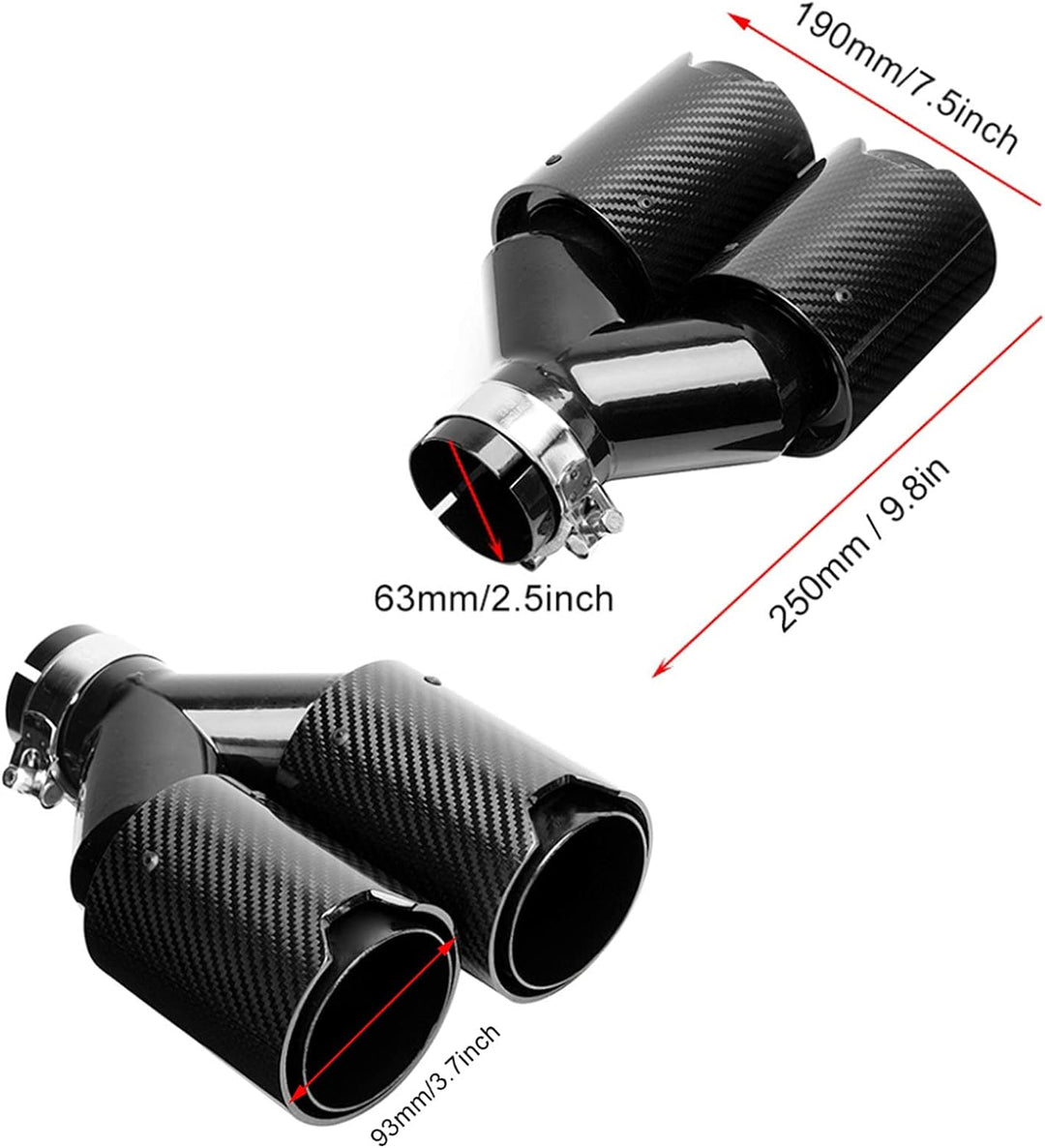 Exhaust Dual Tips 2.24-60 Mm Auto Endrohr,Carbon Car Dual Auspuff Endrohr M Performance Endrohr Univ