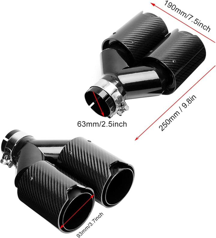 Exhaust Dual Tips 2.24-60 Mm Auto Endrohr,Carbon Car Dual Auspuff Endrohr M Performance Endrohr Univ