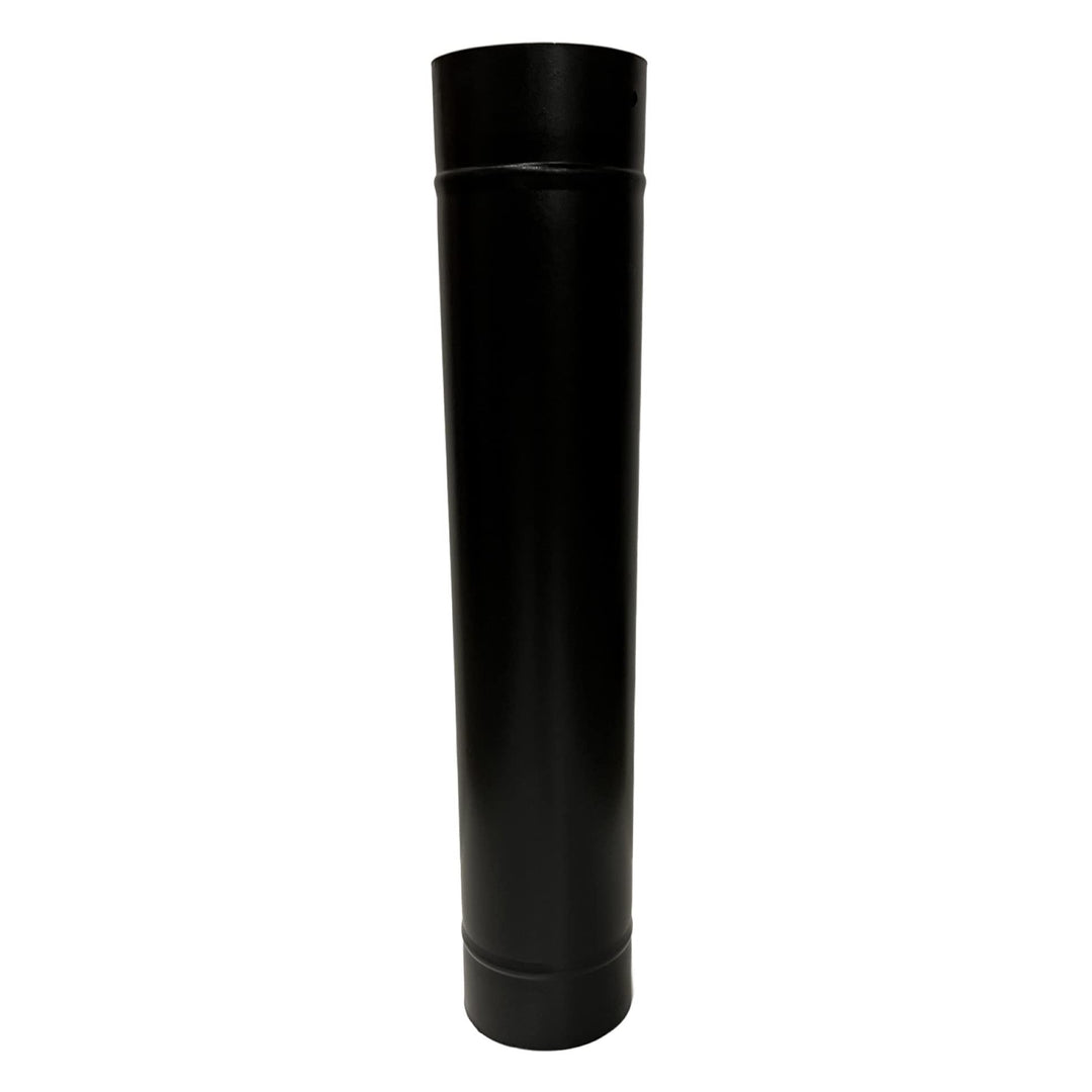 Ofenrohr Kaminrohr Rauchrohr Abgasrohr Durchmesser Ø 130 mm x 65cm / 90° Bogen Schwarz (130mm x 65cm