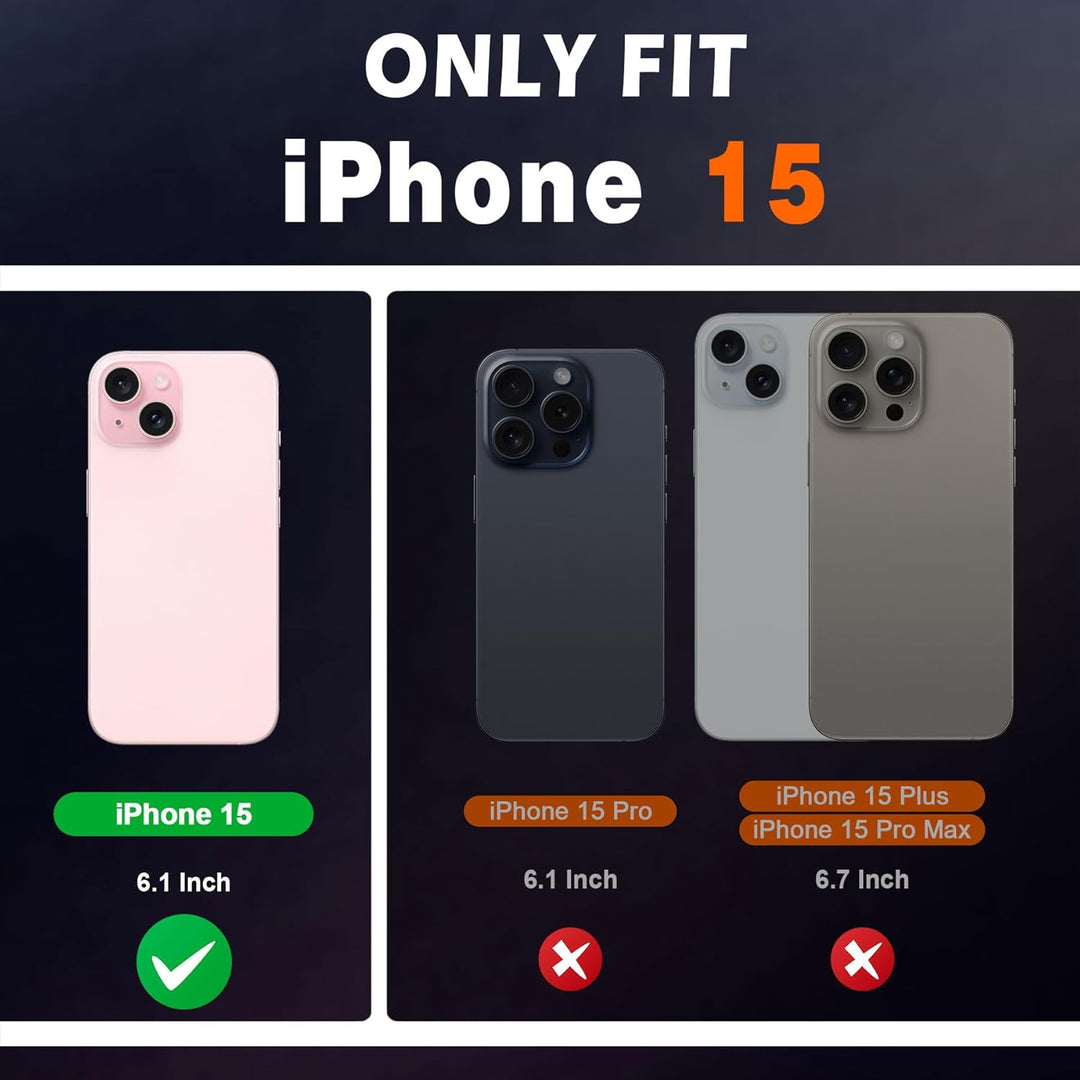 SHIELDON Hülle für iPhone 15 5G, Stossfest Handyhülle [Echtleder] [Kartenfach] [Magnet] [Standfunkti