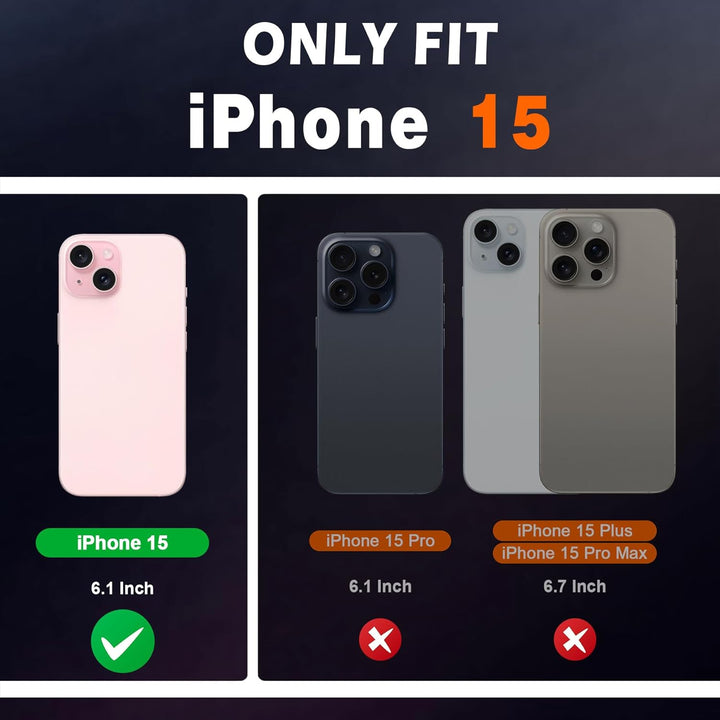SHIELDON Hülle für iPhone 15 5G, Stossfest Handyhülle [Echtleder] [Kartenfach] [Magnet] [Standfunkti