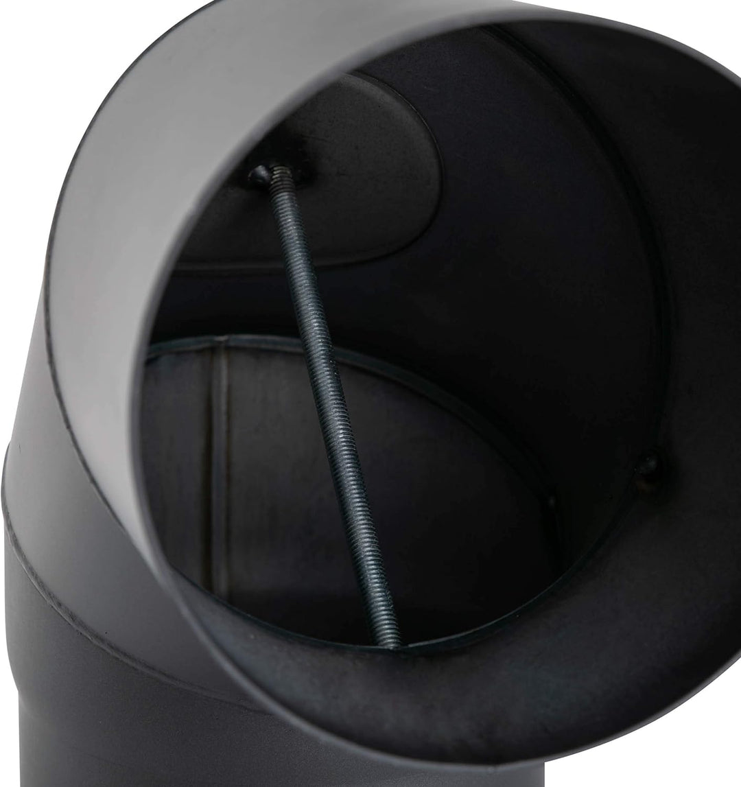 Kamino Flam 331829 Bogenknie mit Tür, Winkel von 90 Grad, Abgasrohr aus Stahl mit hitzebeständiger S