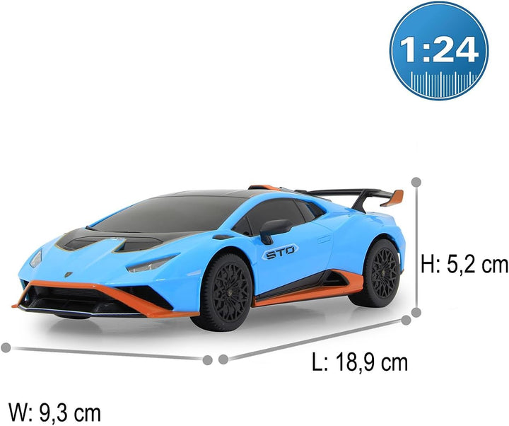 JAMARA Lamborghini Huracán STO 1:24 2,4GHz - offiziell lizenziert, bis zu 1 Stunde Fahrzeit bei ca.