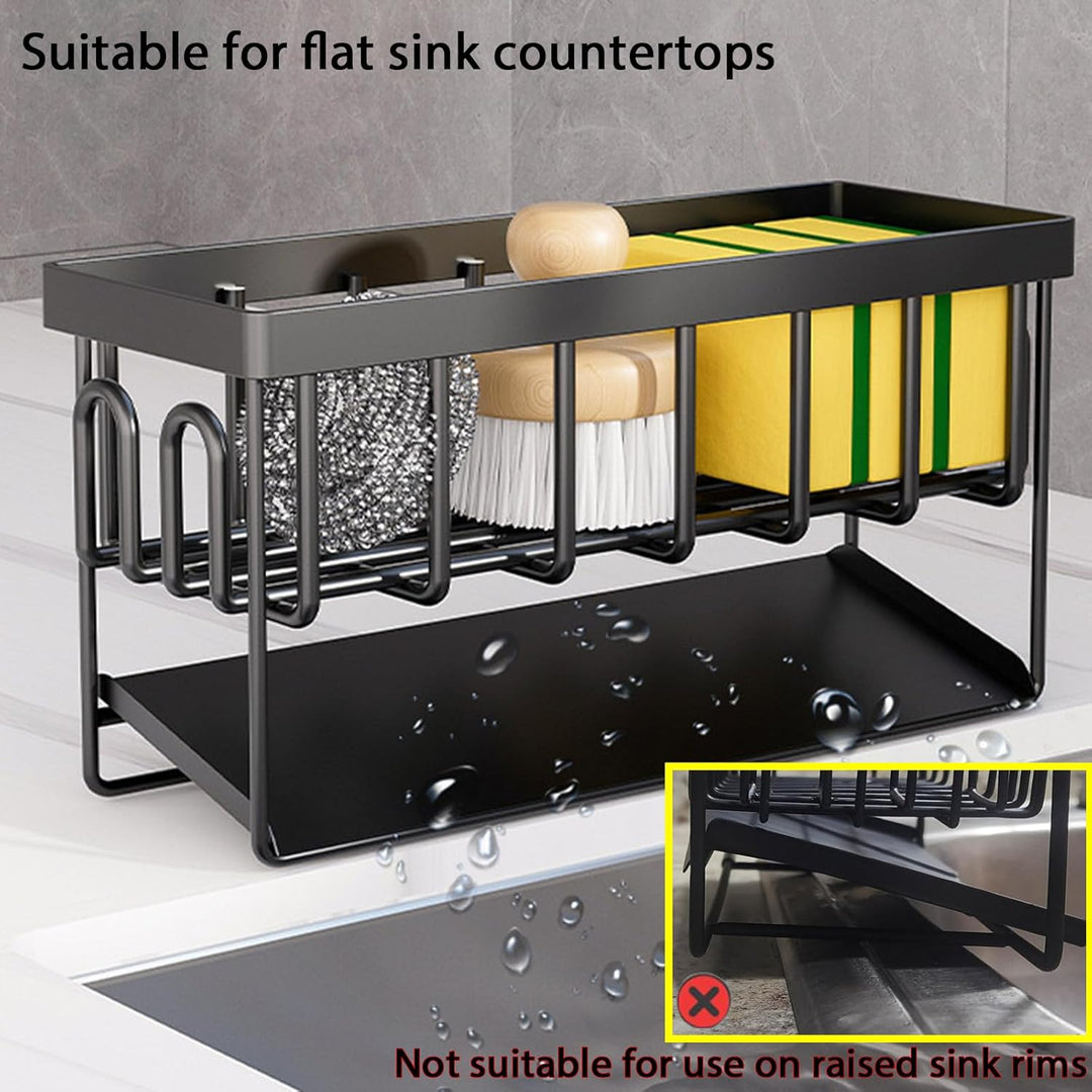 Spülbecken Organizer Kitchen Schwammhalter - Spüle organizer mit Spültuchhalter und Aufbewahrungsbox
