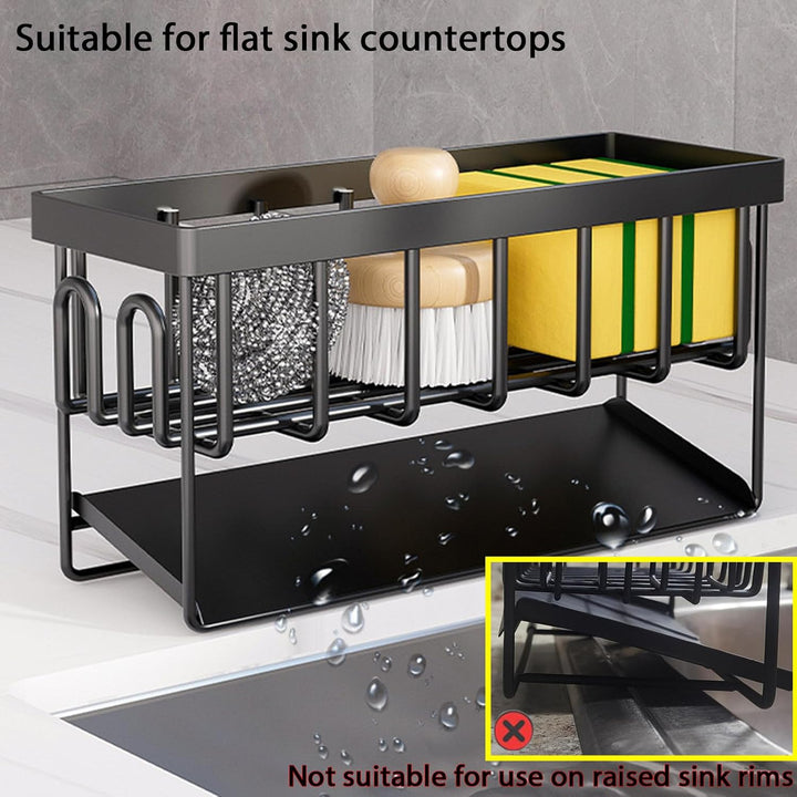 Spülbecken Organizer Kitchen Schwammhalter - Spüle organizer mit Spültuchhalter und Aufbewahrungsbox