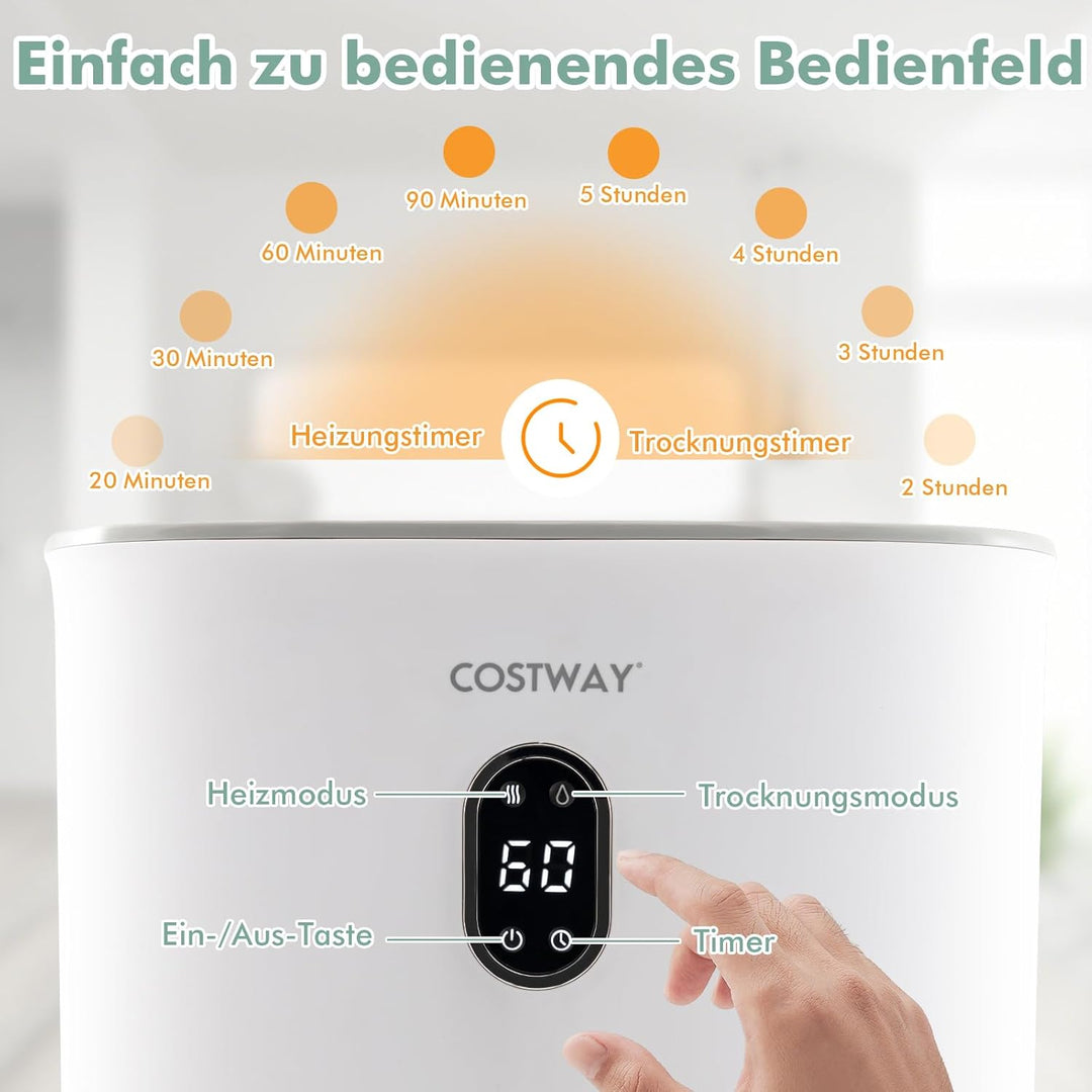 COSTWAY 35L grosser Handtuchwärmer, Handtuchtrockner für nasse Handtücher, Deckenwärmer elektrisch m