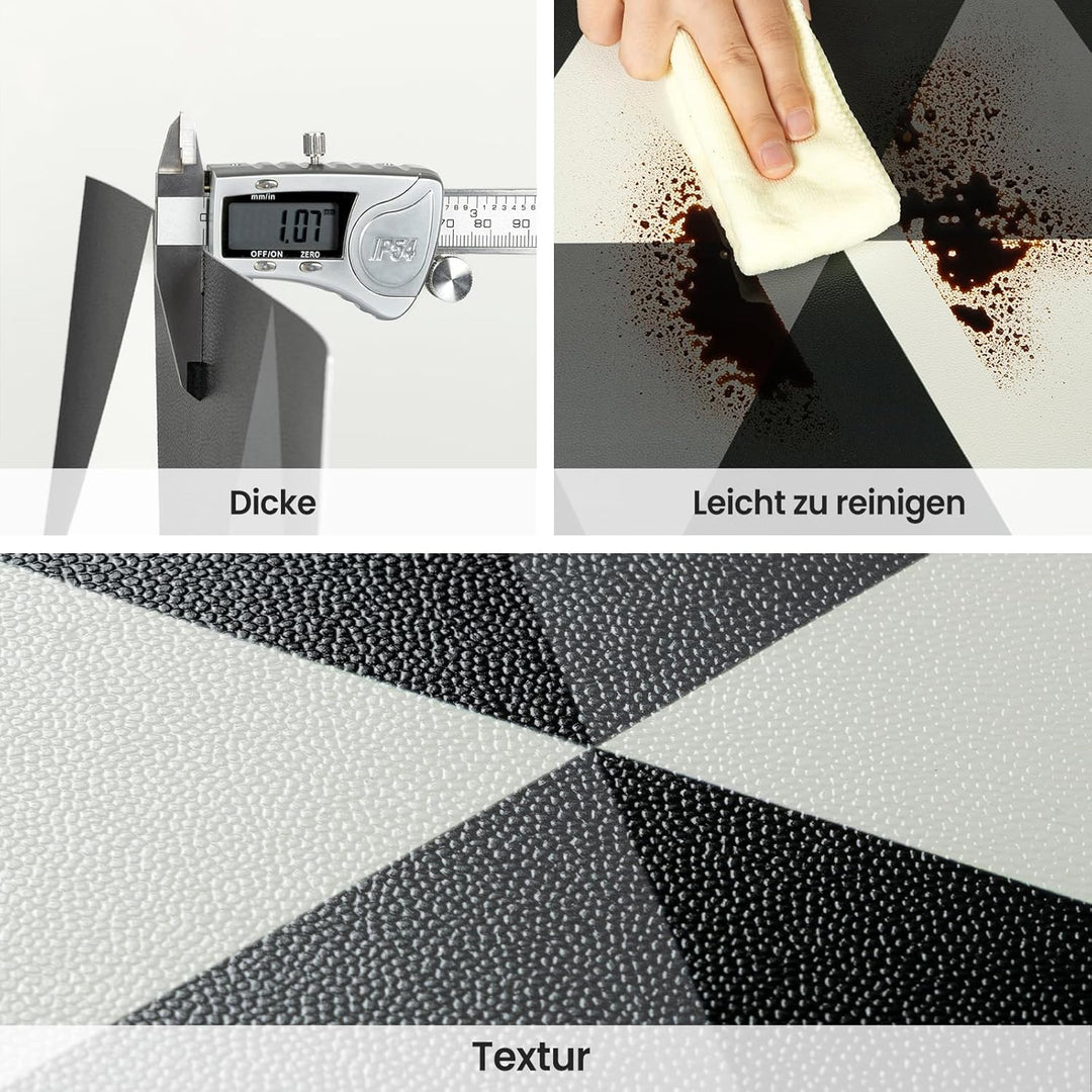 NUFLR PVC Bodenbelag Selbstklebend, Vinylboden Selbstklebend, Wasserfest Rutschfest Selbstklebende B