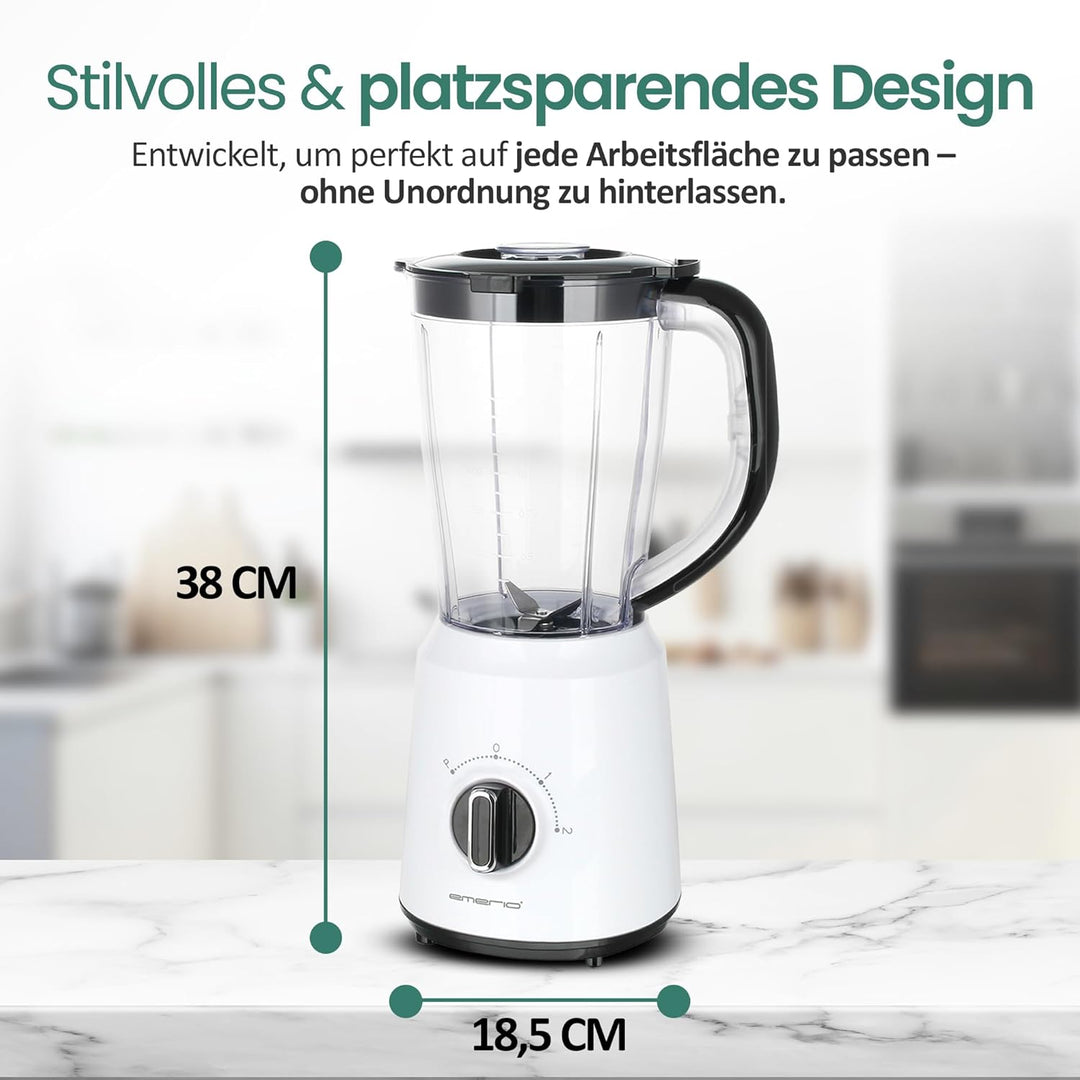 Emerio Standmixer BL-124816, BPA frei, Crush Ice Funktion, 1.5l Behälter, 2 Geschwindigkeiten + Puls