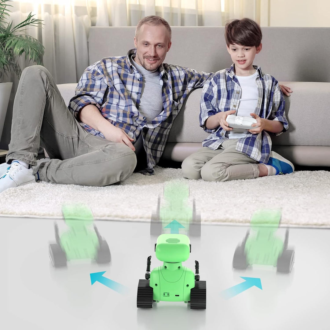 ALLCELE Roboter Kinder Spielzeug, Wiederaufladbares Ferngesteuertes Roboter Spielzeug mit LED-Augen