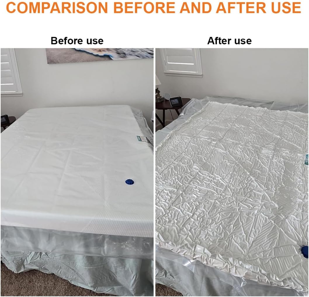 Vakuumbeutel für Matratzen 200x250cm Matratze Vakuumieren Aufbewahrungsbeutel mit Spanngurten für Um