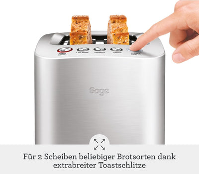 Sage - The Smart Toast - 2-Scheiben - Toaster - Gebürstetes Aluminium 2 Toastscheiben, 2 Toastscheib