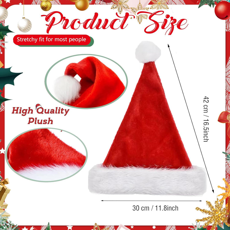 Hifot LED Weihnachtsmütze Erwachsene Nikolausmütze Plüsche Weihnachtsmann Mütze mit Licht Rote Santa