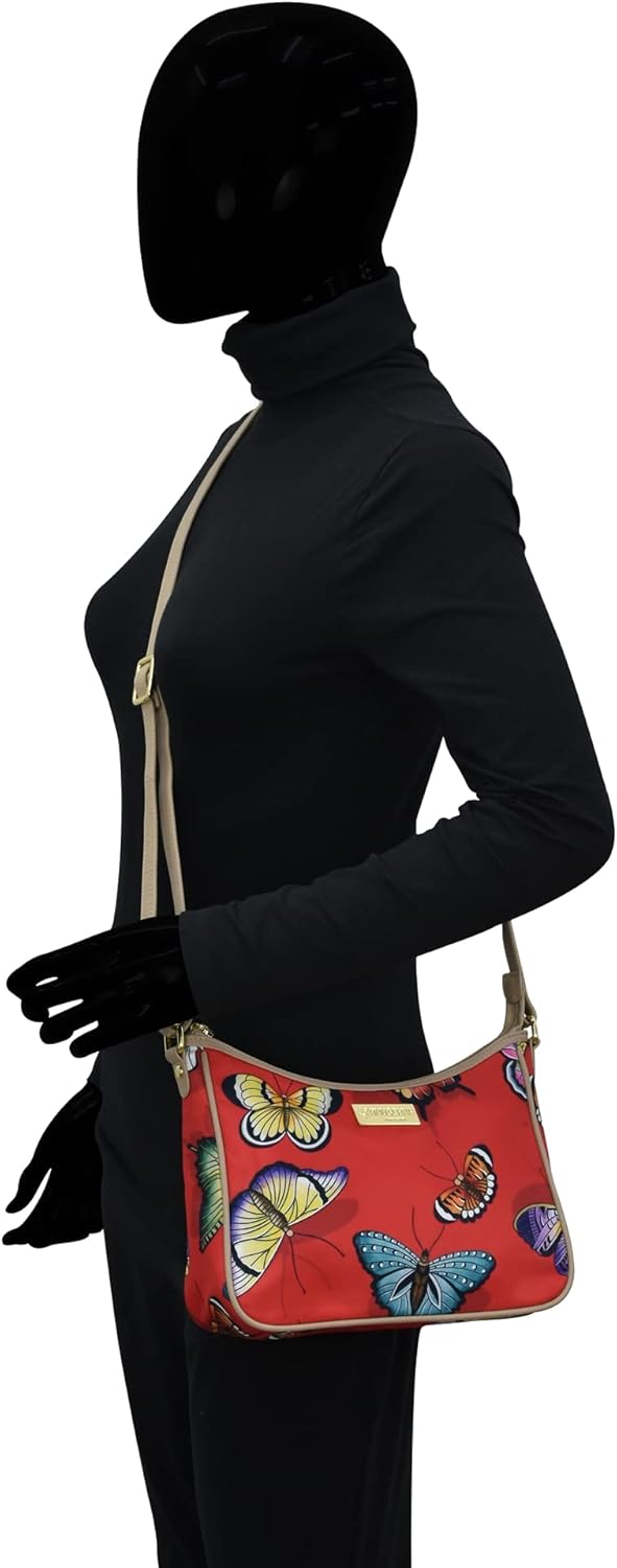 Anuschka East/West Hobo Bag - Wanderlust Kollektion - Nylonstoff mit Leder Trim und Kunstdruck Butte