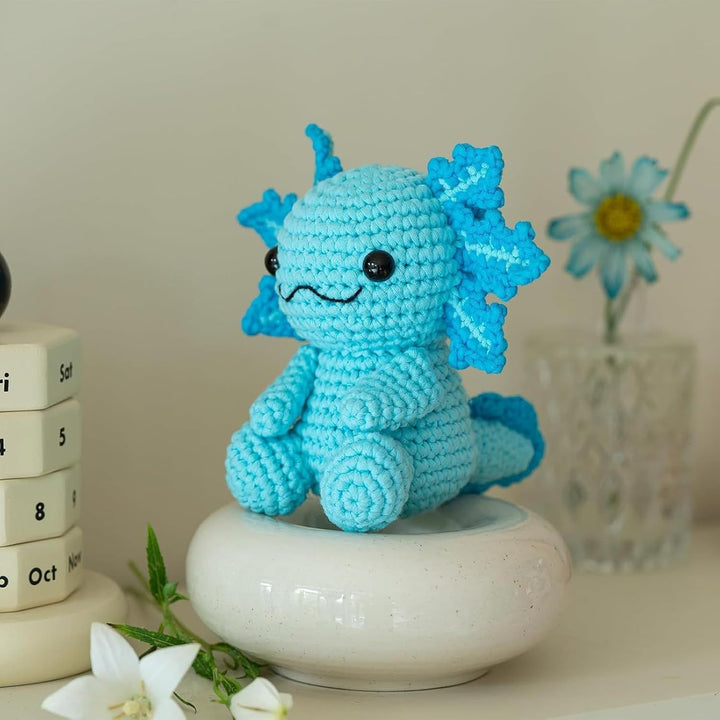 Häkelset für Anfänger Axolotl Häkelnadel Set für Tiere Strickset Bastelset für Erwachsene Kinder Häk