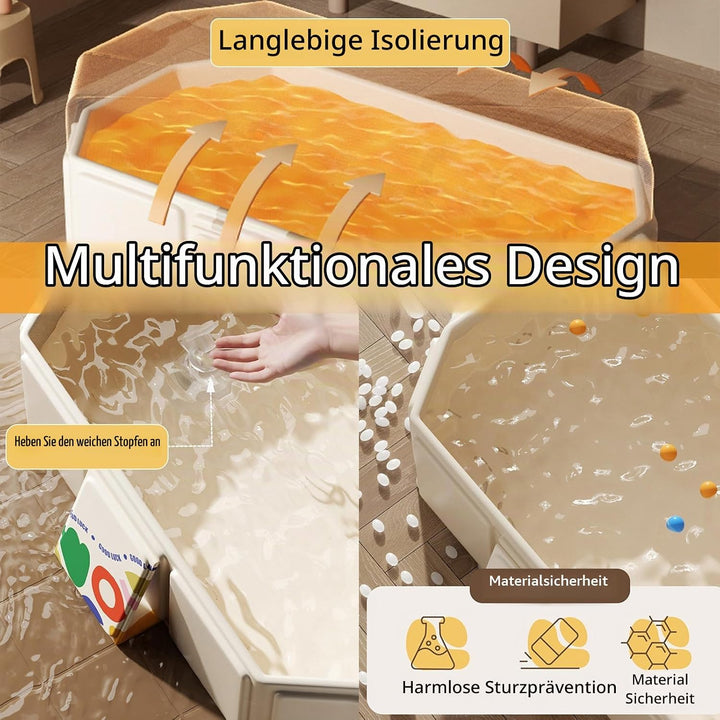 Faltbare Badewanne, Grosse Kinderbadewanne Kleinkindbadewanne Faltbarer Babypte Badewanne Integriert