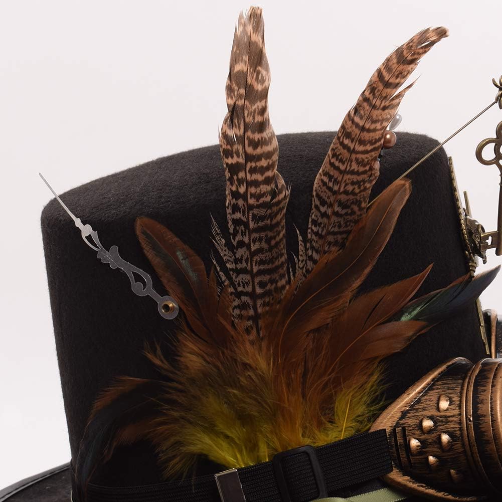 GRACEART Zauberkasten Steampunk Zylinder Hut Steampunk Herren and Steampunk Damen with Goggles, Gear