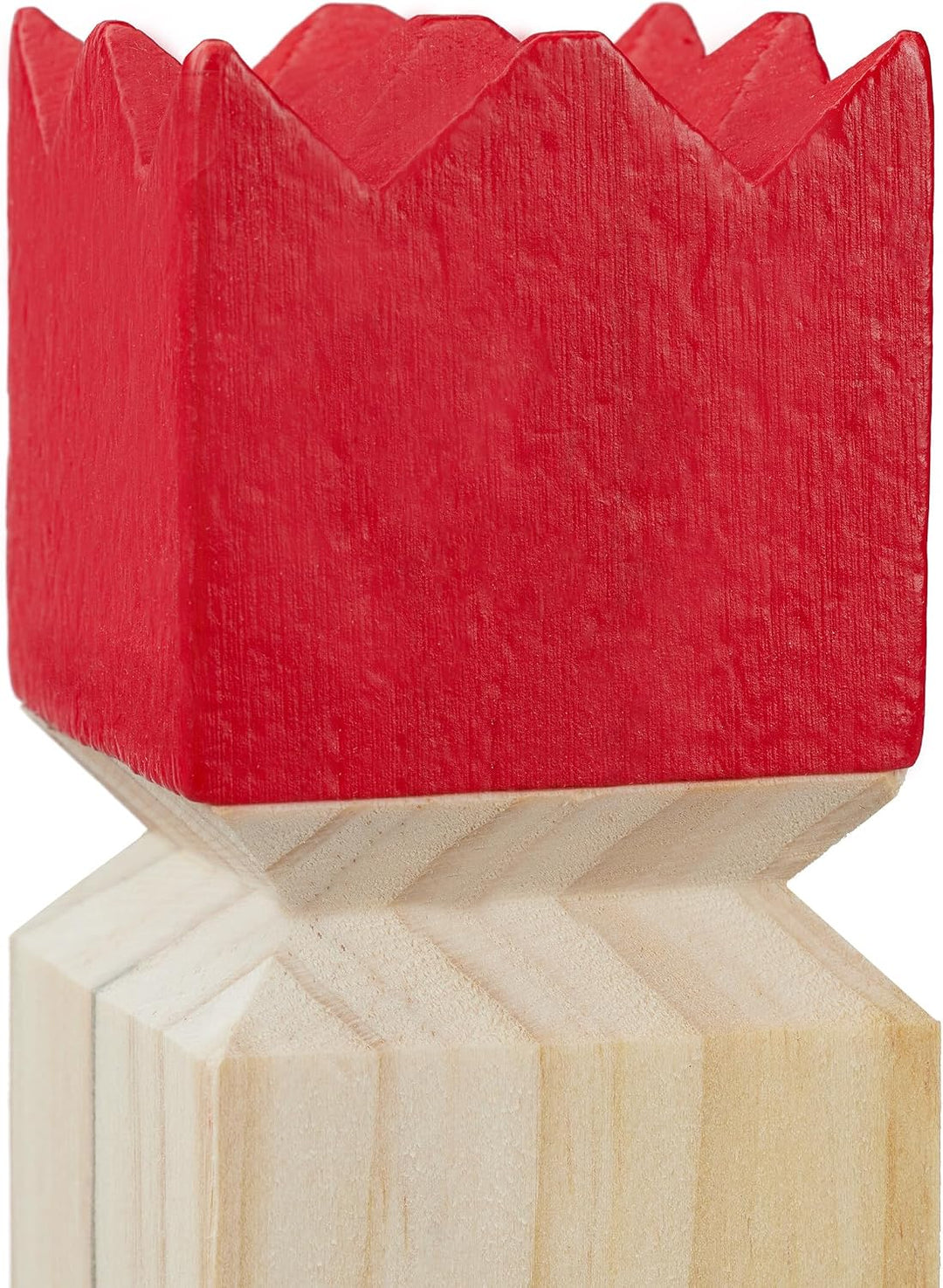 Relaxdays Wikinger Wurfspiel aus Kiefernholz, Natur Kubb Wikingerspiel, roter König, gross, Gartensp
