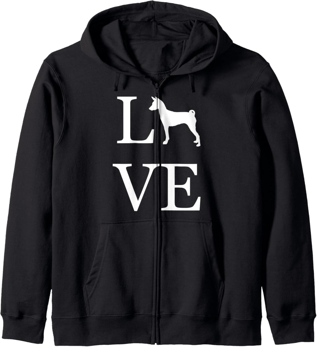 Hundebesitzer "I Love Basenji", Weiss Kapuzenjacke