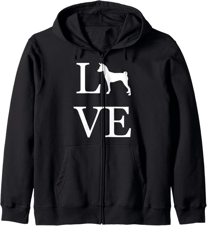 Hundebesitzer "I Love Basenji", Weiss Kapuzenjacke