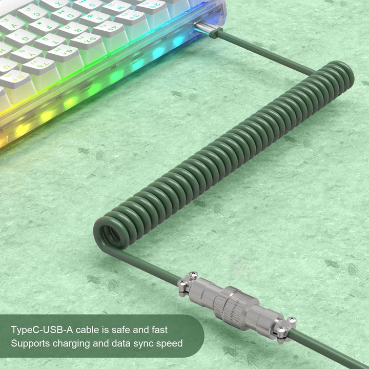 XINMENG X MAMBASNAKE C01 Spiral-Tastaturkabel, Typ-C auf USB-A HyperSpeed-Leitung mit 8KHz-Rücklaufr