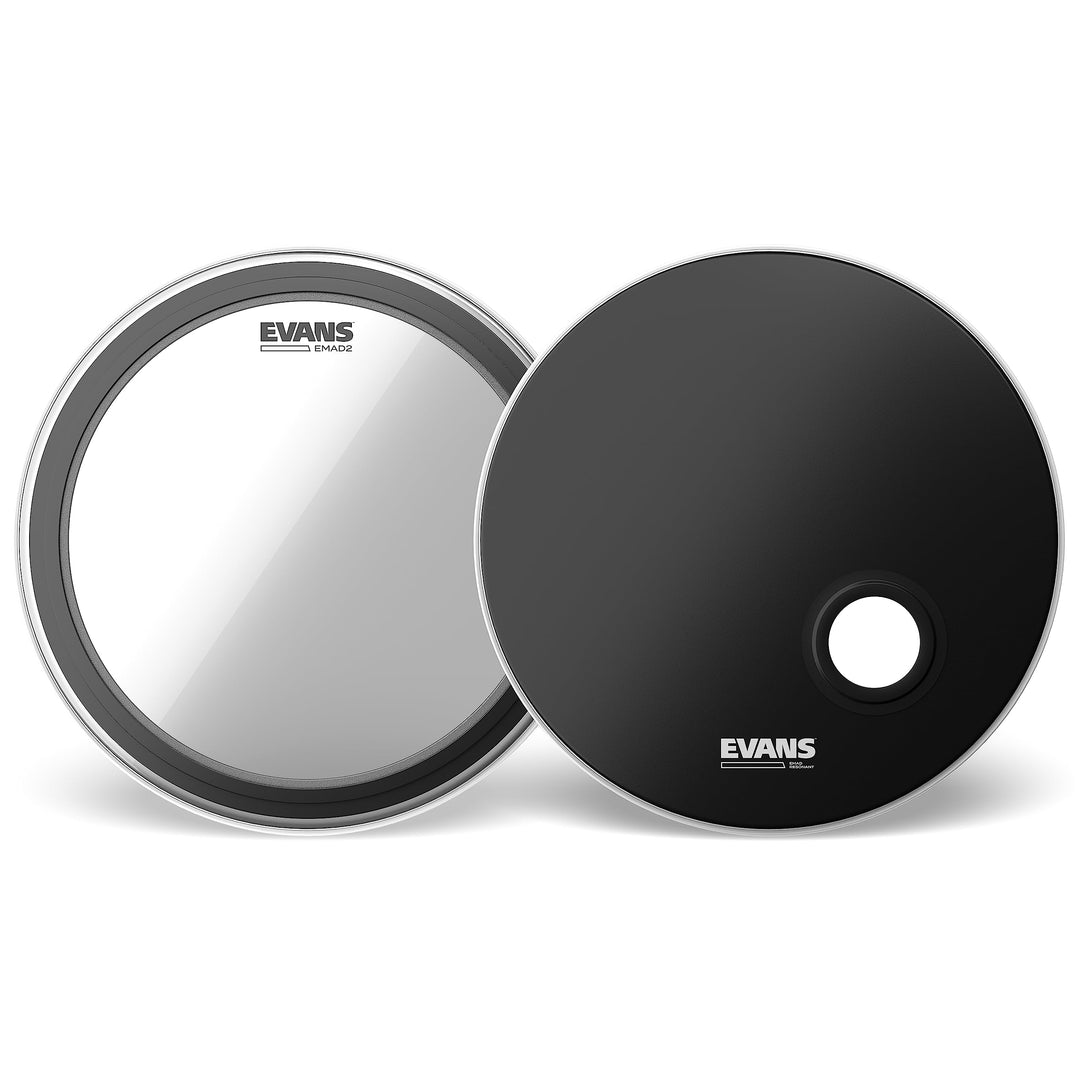 Evans EMAD2 System Bassdrum Pack – enthält 1 Bassdrum Head, 1 Reso Drum Head, 2 austauschbare Dämpfu