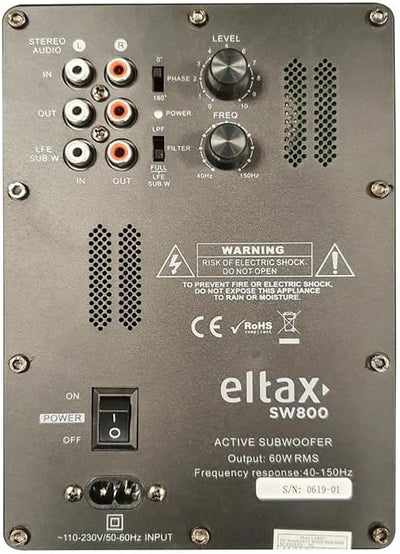 Eltax SW800 Subwoofer, Schwarz