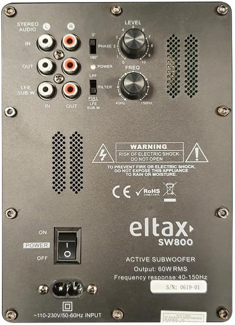 Eltax SW800 Subwoofer, Schwarz