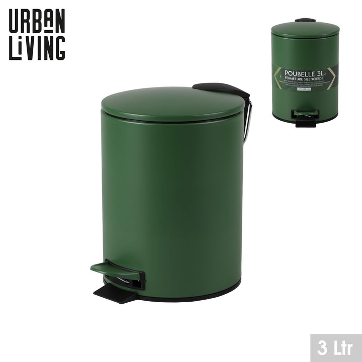 Urban Living 3 Liter Tret-Mülleimer Kosmetikeimer Tretmülleimer mit Absenkautomatik - herausnehmbare