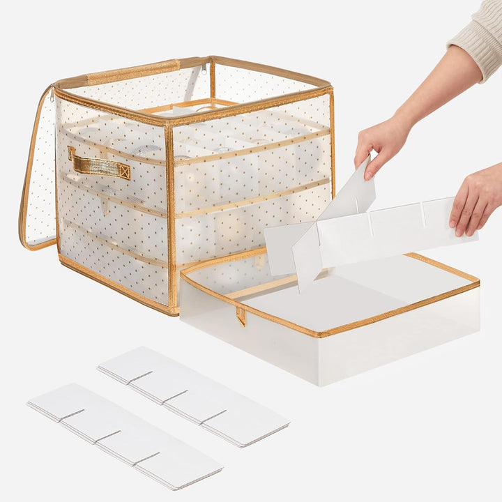 SONGMICS Aufbewahrungsbox für Weihnachtskugeln, 2er Set, Weihnachtskugeln Aufbewahrung, insgesamt 12