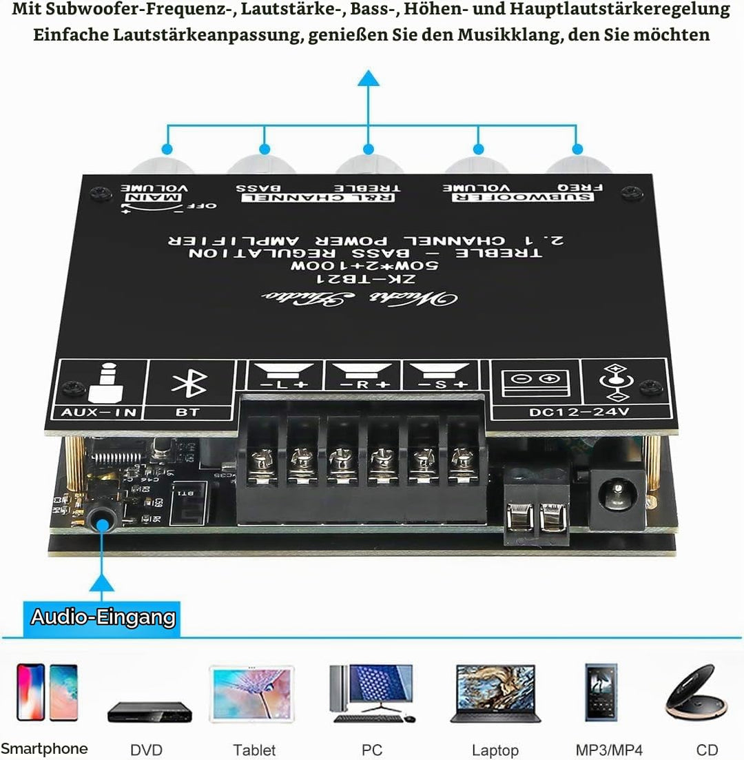 Bluetooth Verstärker Modul Hifi Stereo - 2.1 Audio Amplifier Board TPA3251 Mini Digital Tuner Endstu