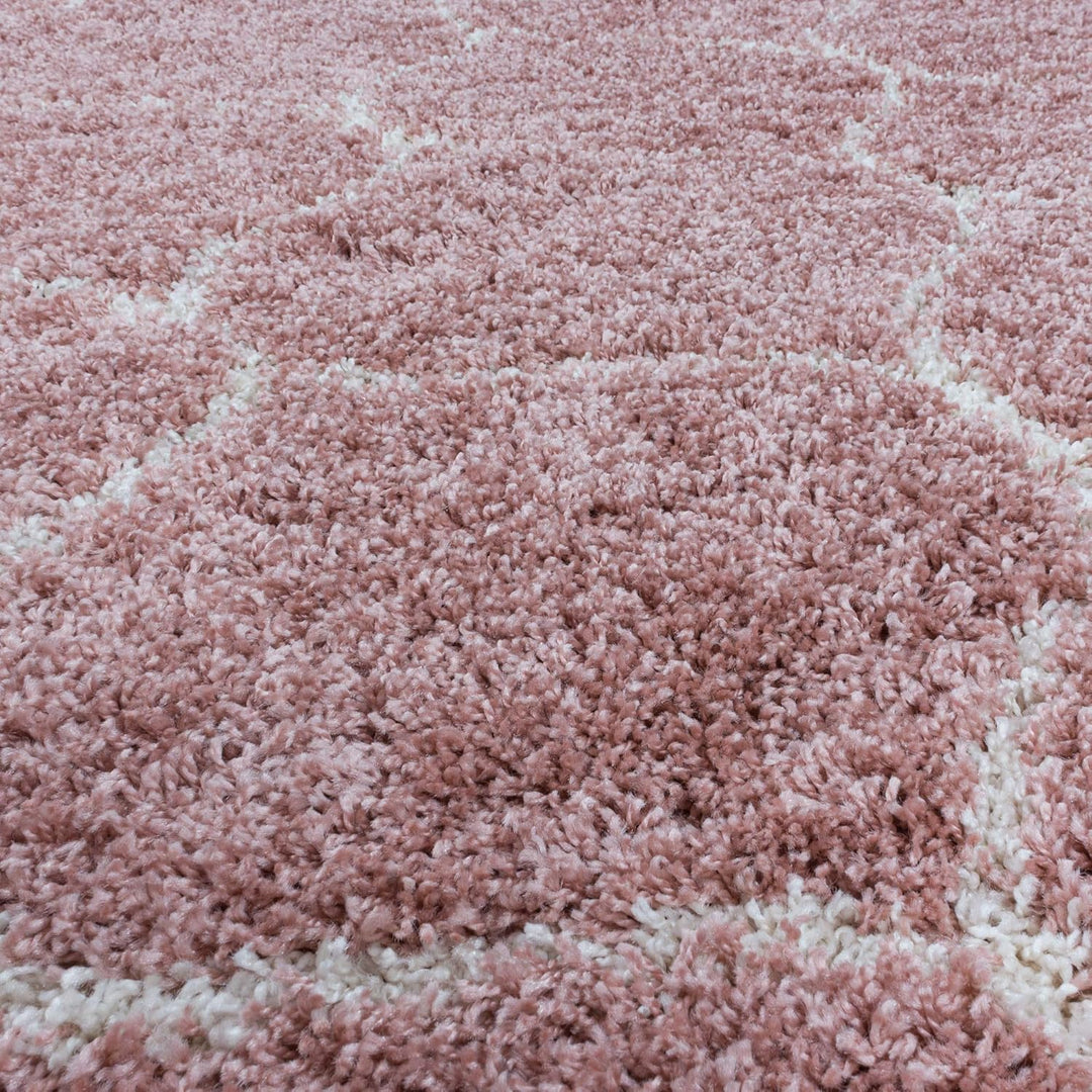 Hochflor Rund Teppich Wohnzimmer im Skandinavischen Stil Skandinavisches Design Flauschiger Langflor